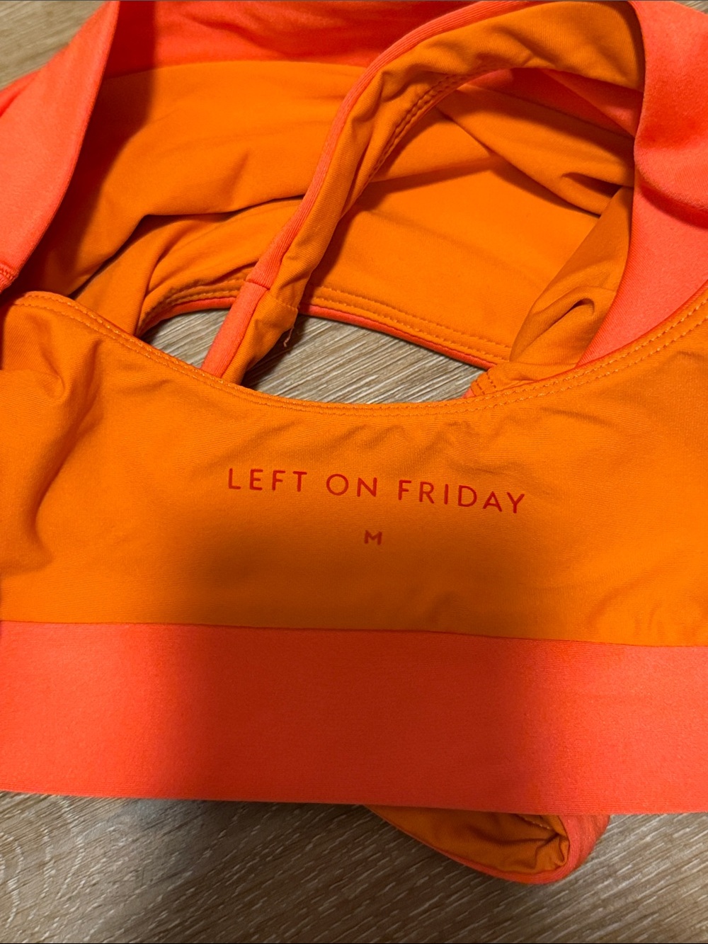 Left On Friday Bright Orange Double Scoop Aperol Bikini Top Medium - Picture 3 of 3